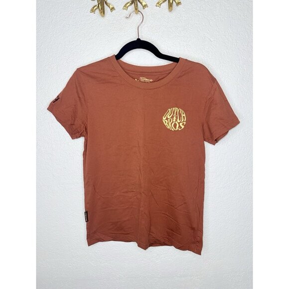 Dutch Bros Coffee Tops - Dutch Bros Embroidered Logo T-Shirt Medium Burnt Orange 100% Cotton NEW T